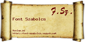 Font Szabolcs névjegykártya